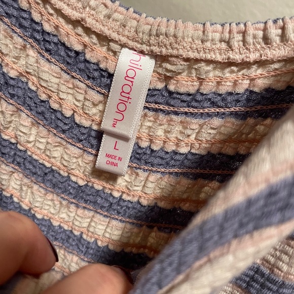 Striped Pink and White Jumpsuit - Picture 2 of 2